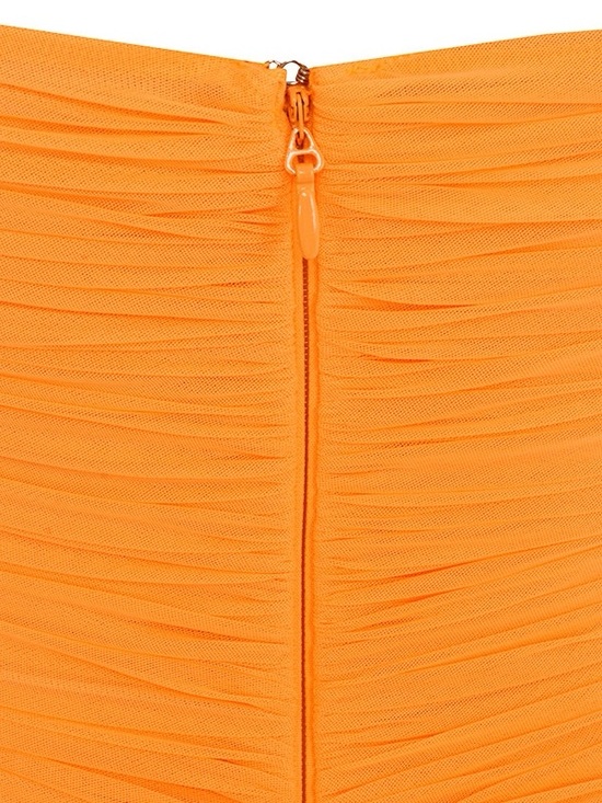 HOUSE of CB Tangerine Ruched Organza Mesh Mini Dress Sz. M - Picture 7 of 15